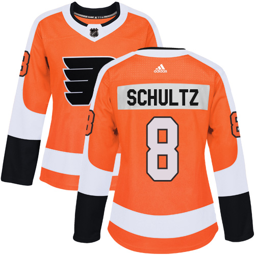 Adidas Philadelphia Flyers #8 Dave Schultz Orange Home Authentic Women Stitched NHL Jersey->women nhl jersey->Women Jersey